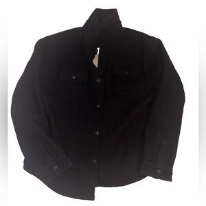 Jachs New York Men's Sherpa-Lined Wool Blend Navy-Blue Shirt Jacket Size XL